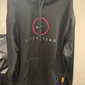 Nike men’s Livestrong Therma-Fit Black Hoodie with Pink Accents SZ Large